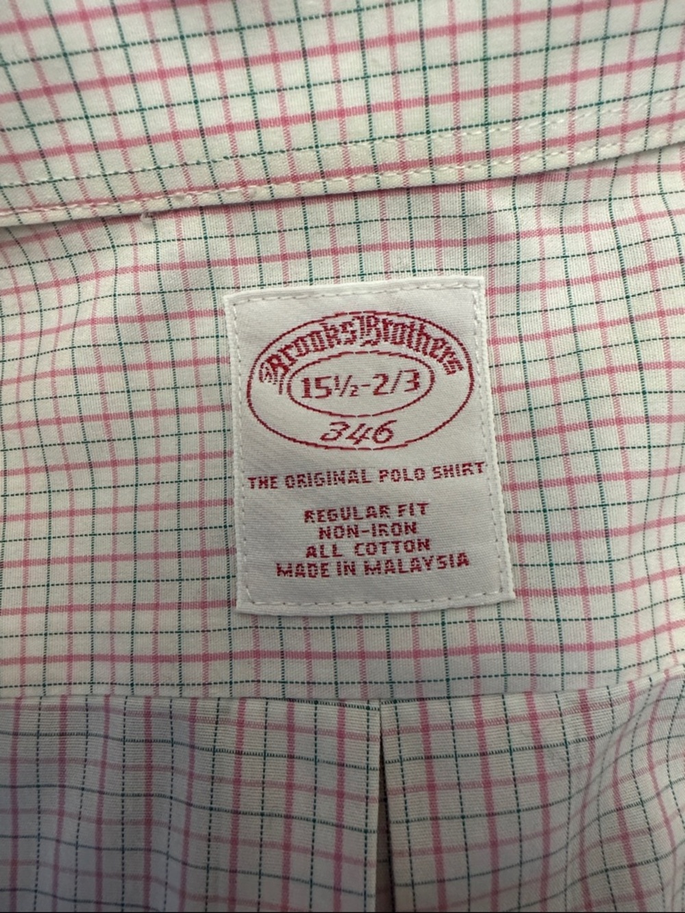 Brooks Brothers Pink Plaid Dress Shirt - Picture 2 of 2